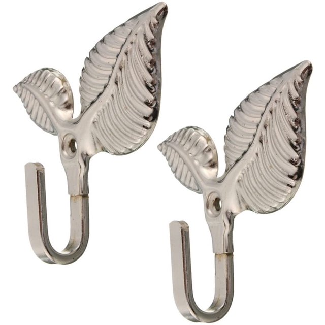 1 par de ganchos para toallas con forma de hoja retro, toalleros, toalleros, accesorios de baño duraderos montados en la pared, accesorios de baño, decoración de cocina Adepaton LKX-0497-3