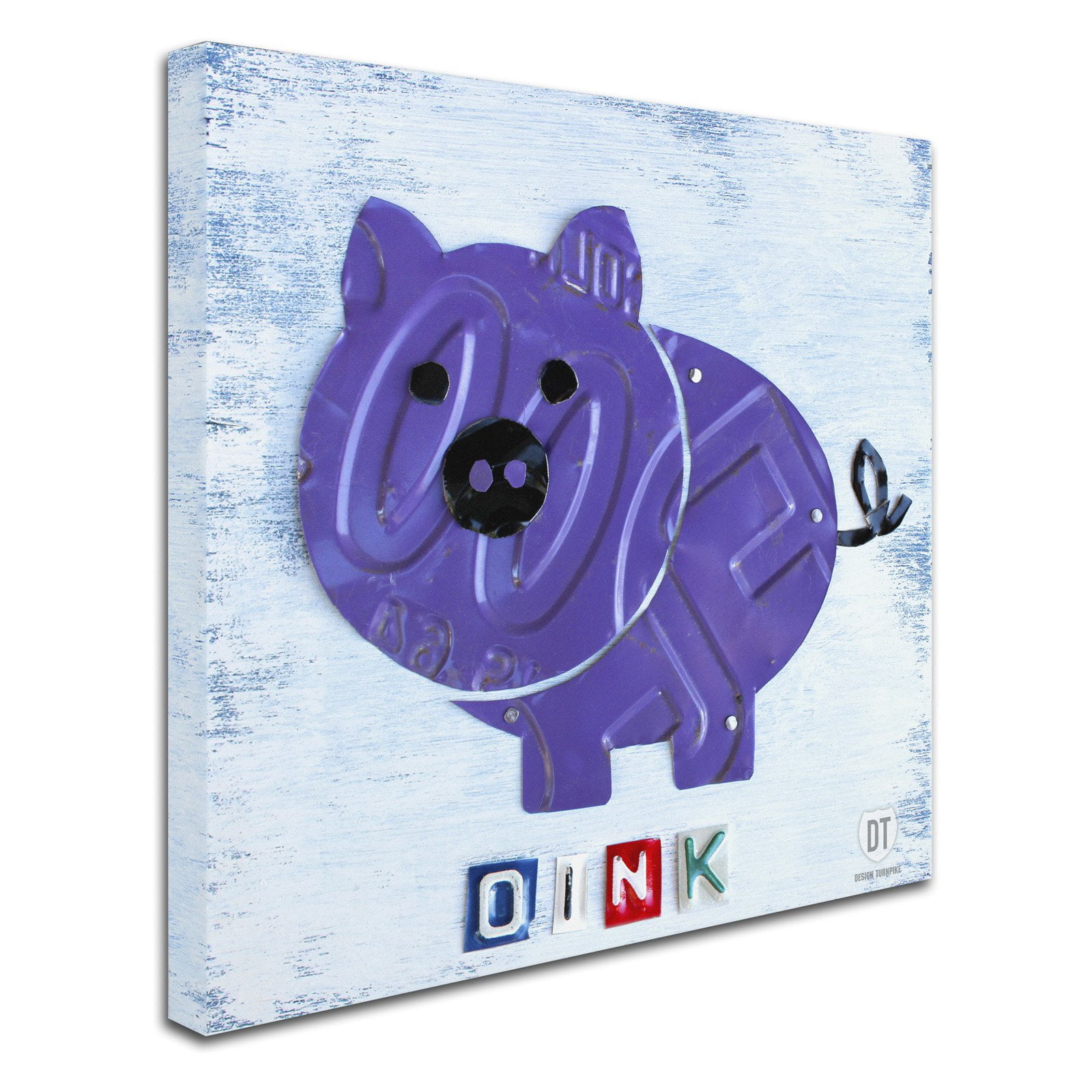 Trademark Fine Art 'Oink the Pig' Canvas Art by Design Turnpike, White Matte, Black Frame