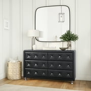 Lada Black Faux Leather Upholstered Dresser by Ember Interiors