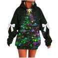 thumbnail image 2 of FDGIU Funny Christmas Hoodie for Women - Lightweight Pullover with Pockets, Holiday Graphic Sweatshirts, 2 of 5