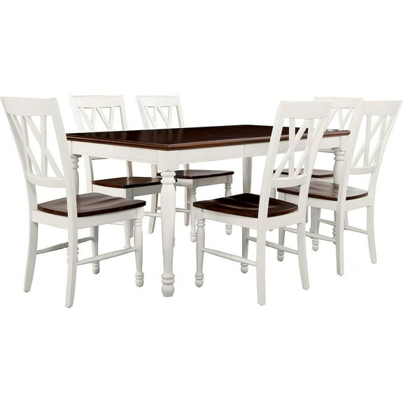 SHELBY 7 PC DINING SET IN WHITE FINISH