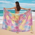 thumbnail image 4 of Yuyamidu Colorful Palm Tree Women Beach Sarong Bathing Suit Wrap Skirt Semi-Sheer Bikini Wrap Skirt Breathable Women Beach Wraps Chiffon Coverups for Bathing Suits, 4 of 7