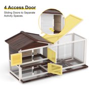 Outdoor GOOJOASIS Chicken Coop Indoor Rabbit Hutch with 3 Removable Tray 2 Story Rabbit House