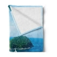 thumbnail image 2 of Cruise Ship Soft Flannel Fleece Blanket, Passenger Ship in the Ocean with Clear Blue Sky Summer Vacation Picture, Cozy Plush for Indoor and Outdoor Use, 60" x 80", Green Blue White, by Ambesonne, 2 of 5