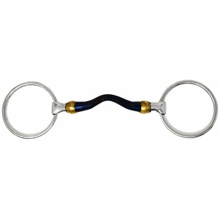 SS Loose Ring 5 Mouth Sweet Iron Mullen Medium Port Snaffle Bit 35647B
