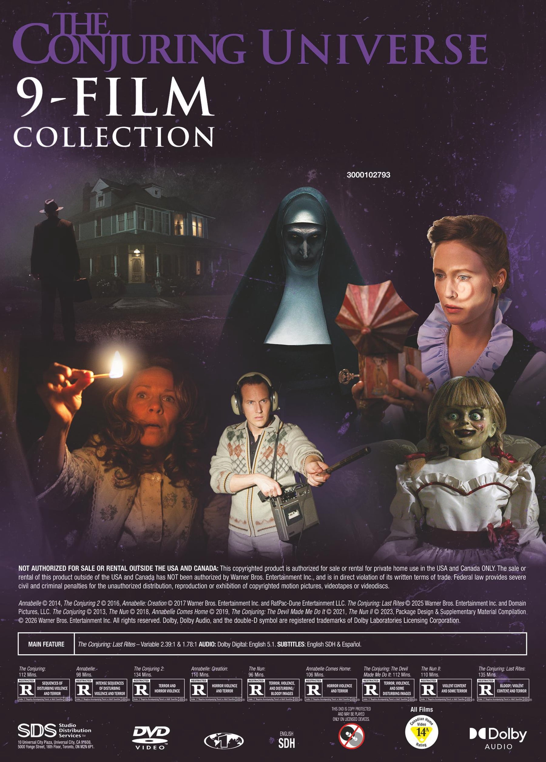 The Conjuring Universe 9-Film Collection (DVD), Horror, Warner Bros.