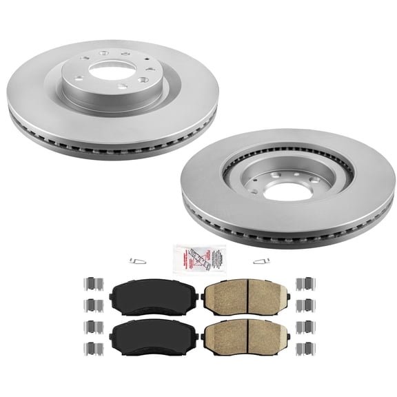 AmeriBRAKES Coated Front Disc Brake Rotors & Brake Pads For 07-2015 Mazda CX-9