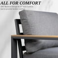 thumbnail image 2 of Mayincolor Aluminum Outdoor Loveseat, All-Weather Metal Patio Furniture Sofa, Patio Sofa Chair for Porch Backyard Garden, Grey, 2 of 6