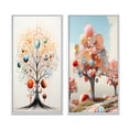 thumbnail image 2 of Designart "Minimalist Atomic Tree Abstract Botanical" Landscape Trees Framed Wall Art Set Of 2 - Traditional Blue Framed Wall Art Set Of 2, 2 of 6