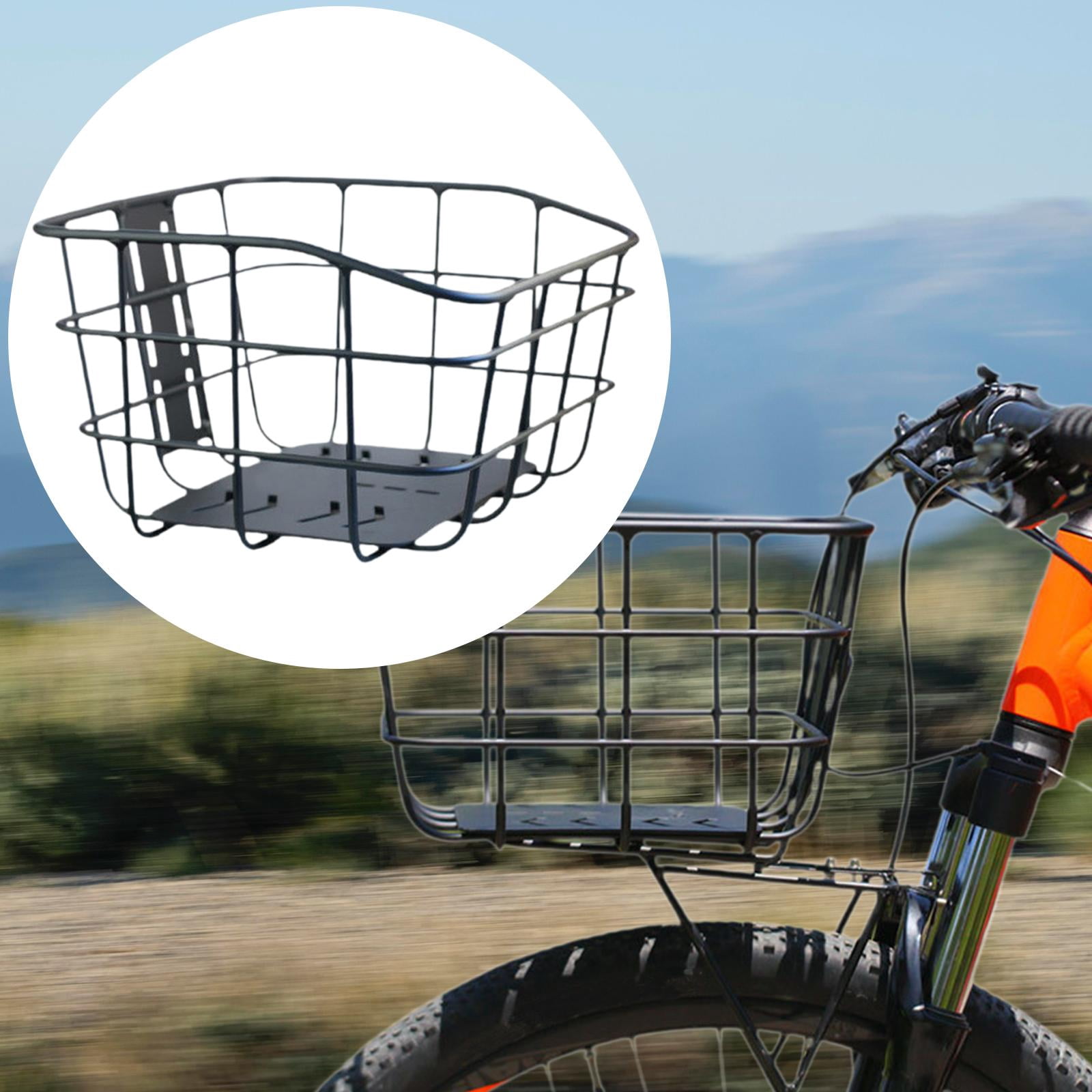 DimyFew Bike Basket Pannier Basket Dogs Carrier Women Men Stylish Carrying Bicycle Front L with Base Plate