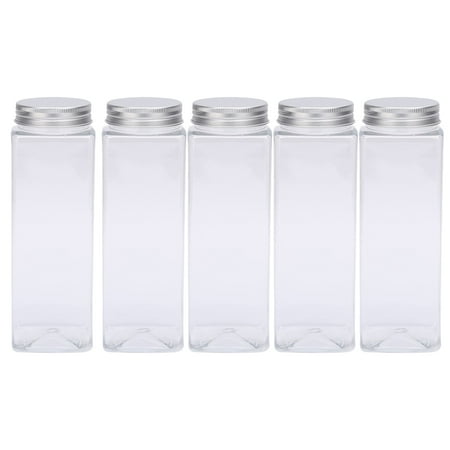 

Homemaxs 5Pcs 500ml Plastic Coffee Bottles Disposable Juice Empty Bottles PET Water Storage Container with Holeless Lid