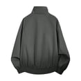 thumbnail image 6 of Solid Color Raglan Sleeves With Elastic Closure Men's Versatile Stand Up Collar Jacket For Daily Use Dark Gray L, 6 of 7