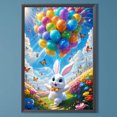 thumbnail image 3 of Pintura de diamante 5D DIY, kit de conejo con globo de taladro redondo completo, decoración del hogar, 40x60cm, 3 of 9