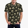 thumbnail image 1 of Balery funny Retro Skull Camisa Polo de Hombre con Estampado, de Manga Corta y Tejido Medio, Camisa Tipo Golf Polo-XX-Large, 1 of 6