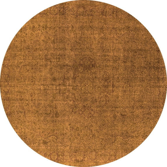 Ahgly Company Indoor Round Oriental Orange Industrial Area Rugs, 3' Round