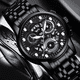 thumbnail image 3 of Luminoso Reloj Impermeable Para Hombre Acero Inoxidable Negro Malubero  Reloj para Hombre, 3 of 4