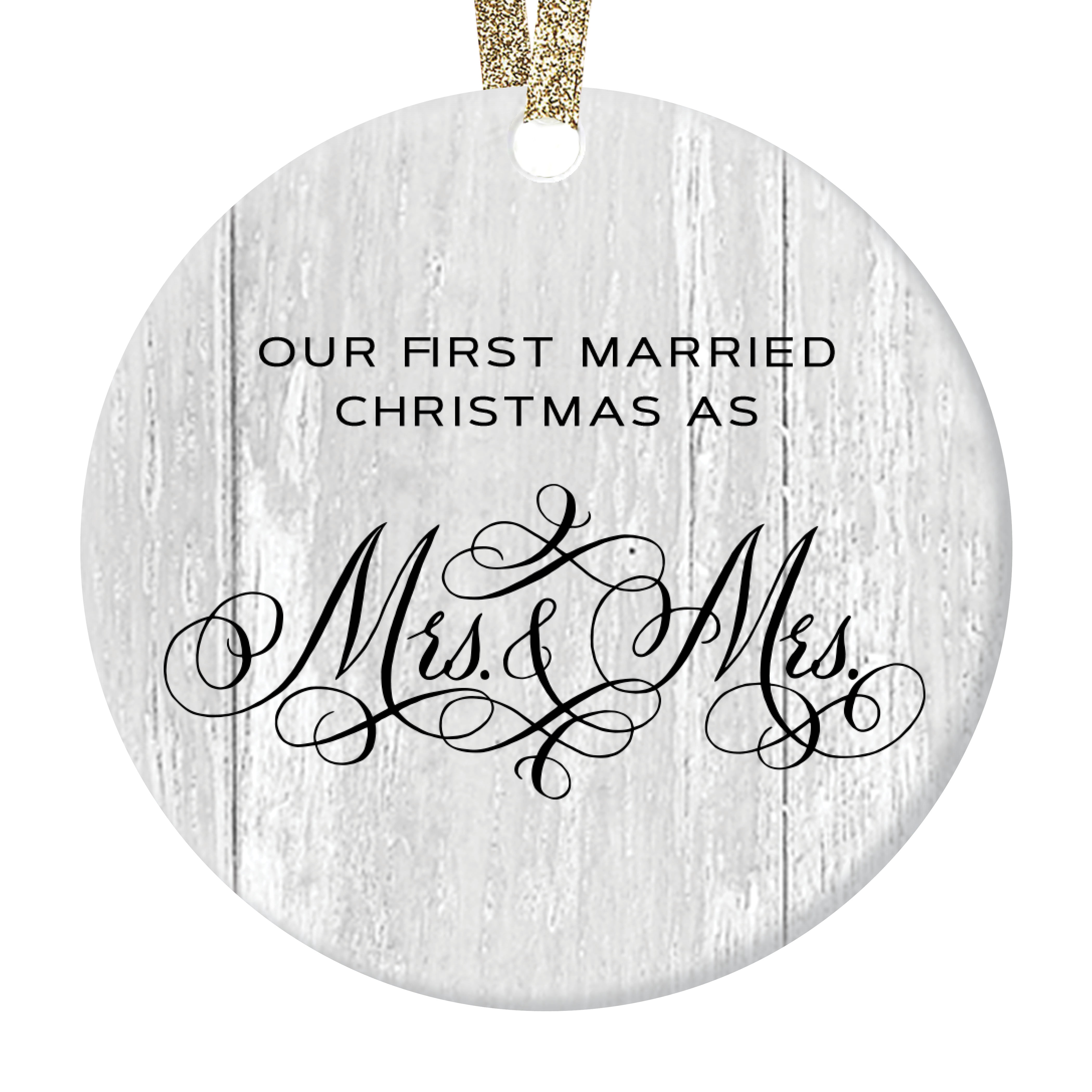 Xmas Holidays Decor for Newlywed Couples 3 inch Flat Stainless Steel Decorations for Just Married Bride Groom Elegant Chef Our First Christmas as Mr & Mrs 2019 Ornament Bridal Shower Wedding Gifts
