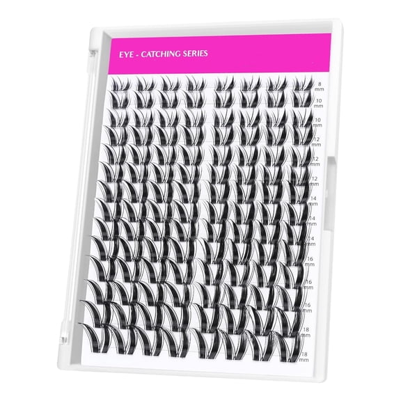 Lash Clusters Individual Eyelash Extensions Thin & Invisible Band DIY False Eyelashes for Self-application Eye-Catching Series Wispy Lash Tray, Bunny 8-18mm Mixed Length