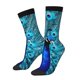 thumbnail image 1 of Fotbe Beautiful Blue Peacock Calcetas Largas con Estampado para Hombre y Mujer – Calcetas de Compresión Transpirables y Elásticas, Viajar y Uso Diario Talla 5-11, 1 of 6