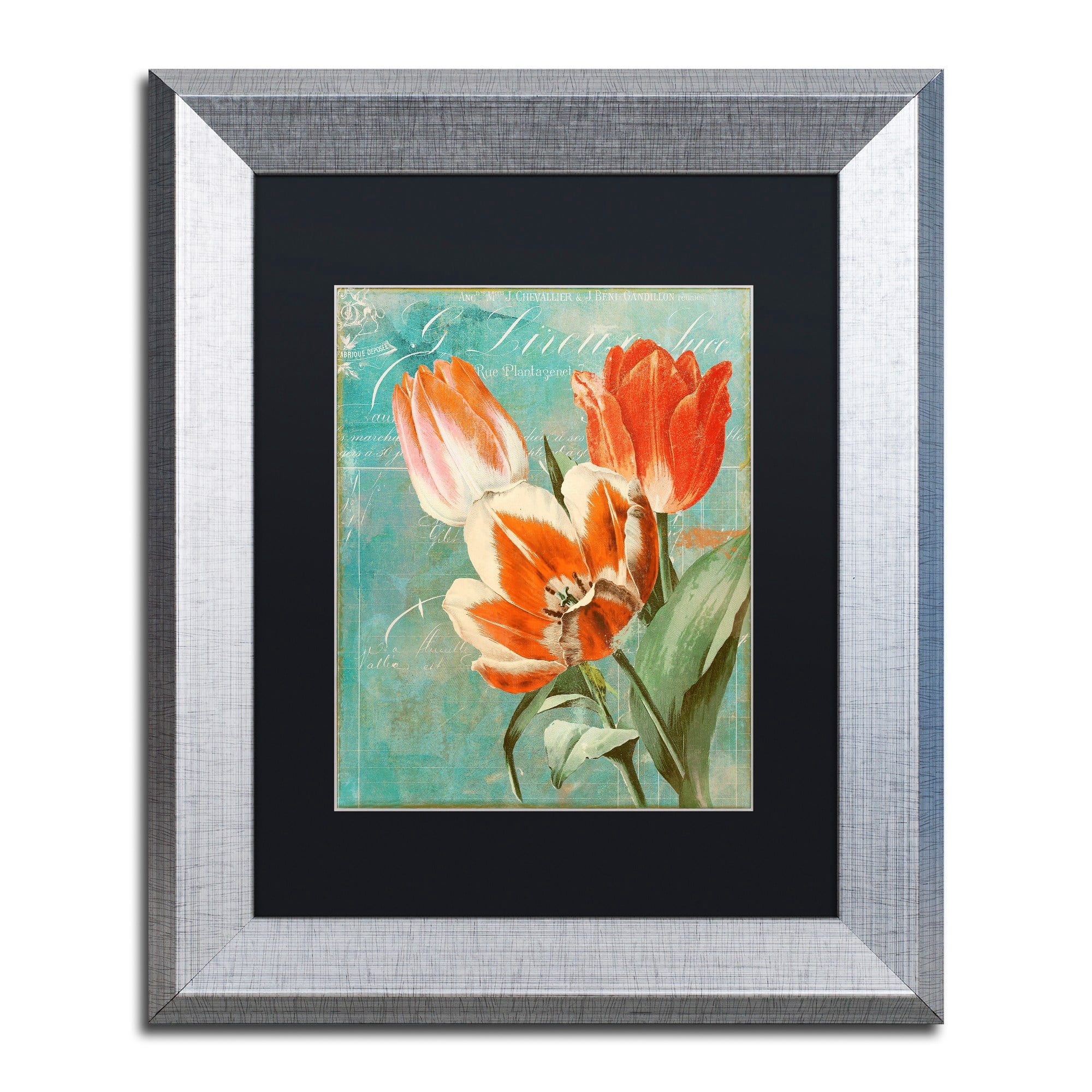 Trademark Fine Art "Tulips Ablaze II" Canvas Art by Color Bakery, Black Matte, Silver Frame
