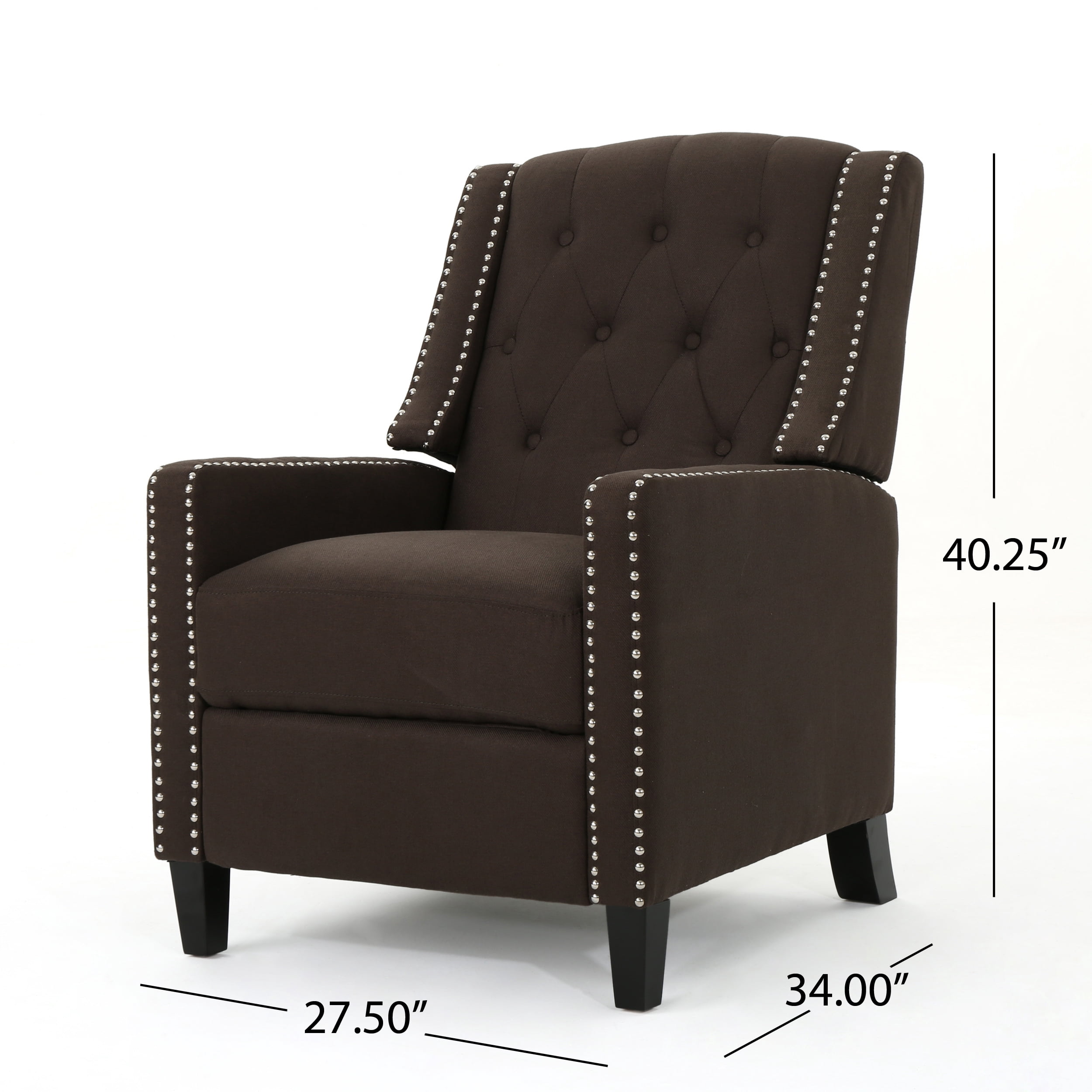Euroco Classic Coffee Fabric Push Back Chair