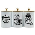 thumbnail image 4 of Abbracc 3Pcs Coffee Tea Sugar Containers Set Kitchen Canisters Set Iron Decor Organizer White, 4 of 9