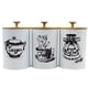 thumbnail image 4 of Juego de 3 recipientes para café, té y azúcar, botes de cocina, organizador de decoración de hierro Blanco, 4 of 9