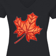 thumbnail image 4 of Inktastic Red Canadian Maple Leaf Women's V-Neck T-Shirt, 4 of 5