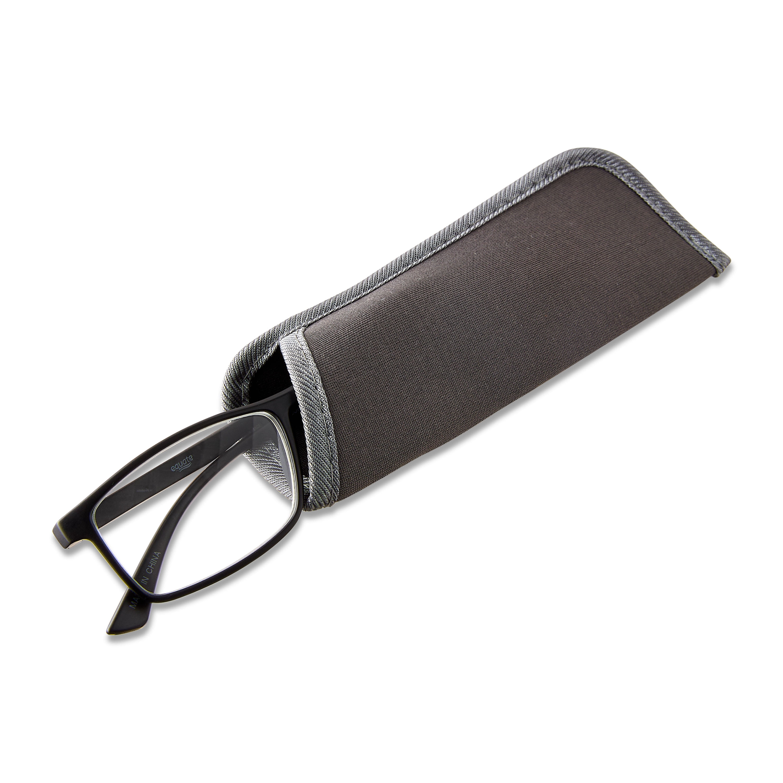 (2 pack) Equate Men's Jackson Rectangular Reading Glasses with Case, Matte Black, +3.00