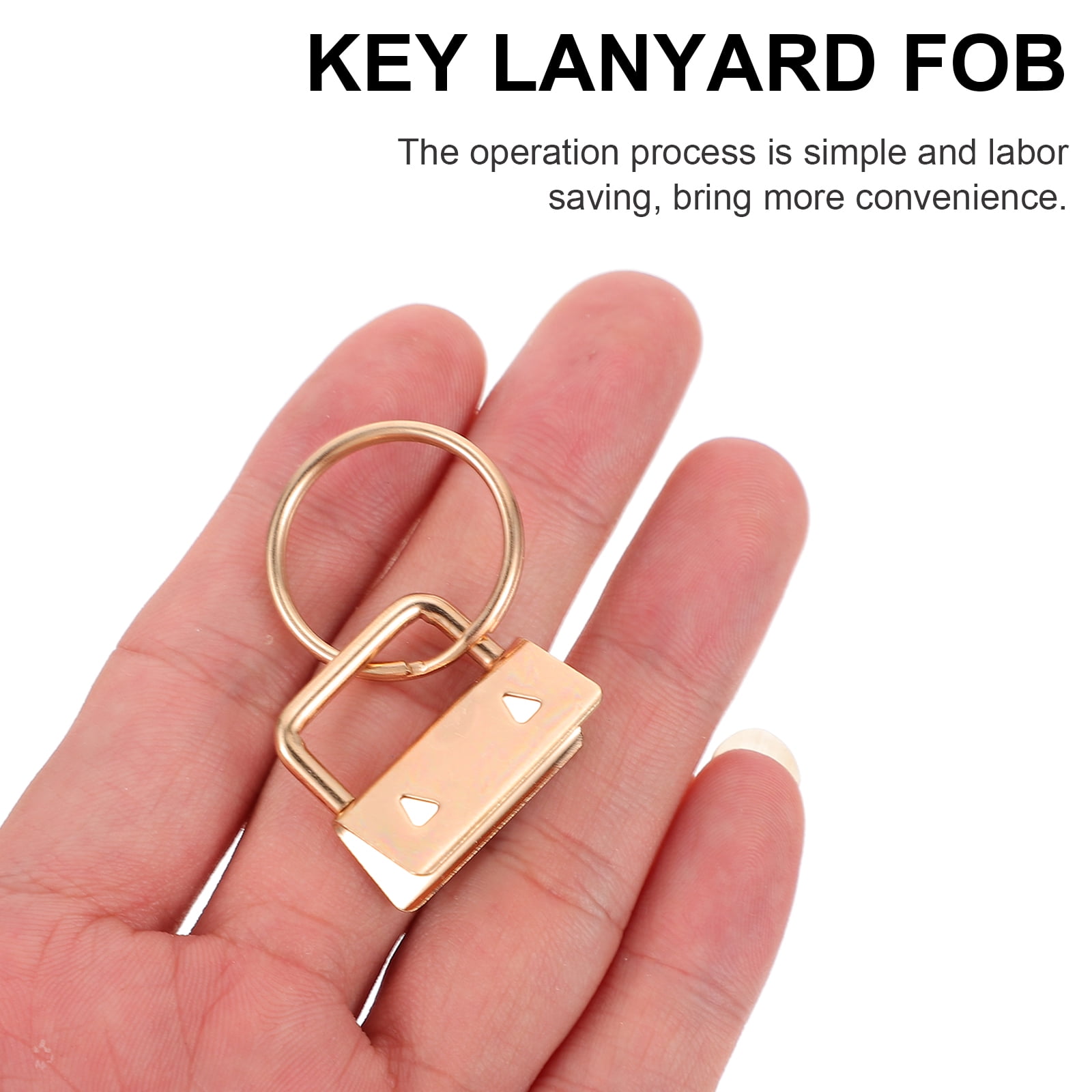 50 Pcs Ribbon Tail Clamp Lanyard Key Fob Hardware Inch