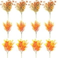 thumbnail image 2 of 10 Bundles Artificial Fall Plants Fake Boston Fern UV Resistant Greenery Shrubs Outdoor Indoor Thanksgiving Porch Garden Decoration (Fall Orange), 2 of 5