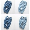 thumbnail image 6 of YunPes Toddler Baby Baggy Jeans Baby Boys Drawstring Pants Boys Girls Harem Pants Pull on Denim Joggers Loose Elastic Waist Pants, 6 of 9