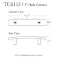 thumbnail image 2 of Tiradores para cajón JETLAND TG0115AB076, latón antiguo, distancia entre orificios de 3", 2 of 5