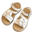 thumbnail image 3 of Staki Girls Boys Sandals with Cork Footbed Adjustable Buckle Braided Strap Sandals Open Toes Slides Sandals Summer Casual Shoes for Kids Tween Girl Wedges White,12 Little Kid, 3 of 9