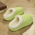 thumbnail image 5 of Pandaie Womens Mens Lined Clogs Waterproof Platform Winter Cloud Slippers Non Slip House Garden Shoes Indoor Outdoor Slide Mules Green 11.5, 5 of 7