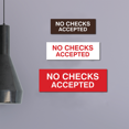 thumbnail image 3 of Basic No Checks Accepted Sign (Blue) - Large, 3 of 5