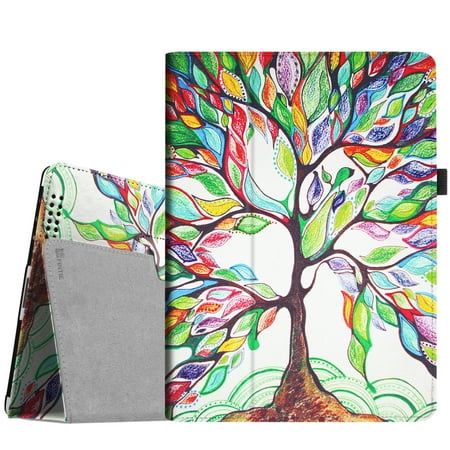 Ballistic Nylon Leather Folio - Fintie iPad 2/ iPad 3/ iPad 4 Gen Folio Case - PU Leather Cover with Auto Wake/ Sleep Feature, Love Tree