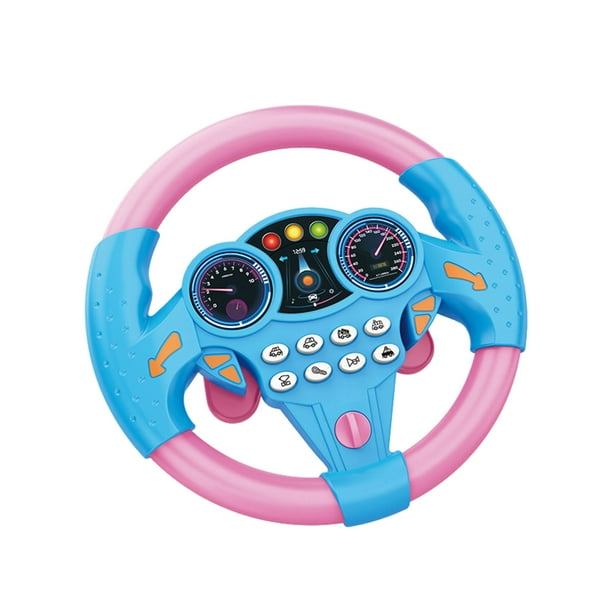 Volante de conducción juguete de rol Bewildely con efectos de simulación azul+rosa