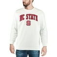 thumbnail image 3 of Men's Colosseum White NC State Wolfpack Arch & Logo Crew Neck Sweatshirt, 3 of 4