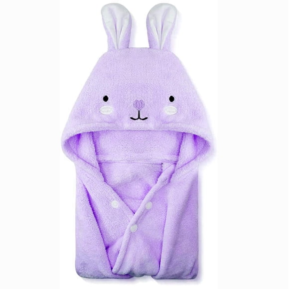 ROMASA Toalla de baño con capucha para niños pequeños, toalla ultra suave, manta de albornoz altamente absorbente para niños y niñas, 27,5 "x 55" (púrpura)