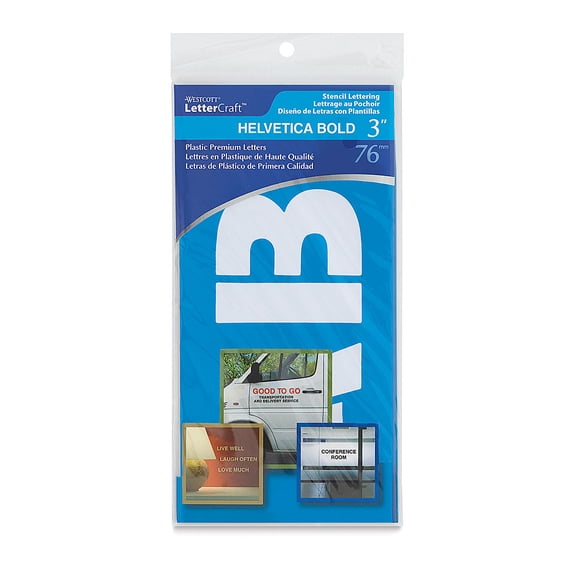 Westcott BetterLetter Plastic Letter Stencils - 3", Capital Only, Helvetica Bold
