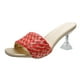 thumbnail image 2 of Sandalias y pantuflas tejidas falsas de tacón alto transparente con boca de pez informal para mujer Wmkox8yii  ytu2574, 2 of 9