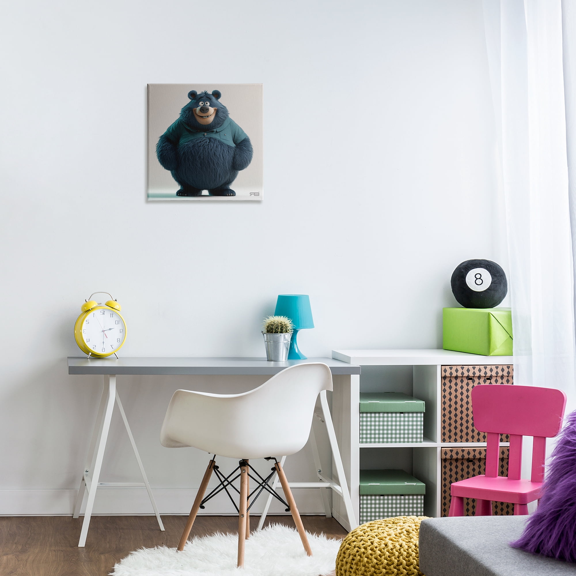 Stupell Industries Black Bear with Shirt Animals Painting Wrapped Canvas Art Print Wall Art, 17 x 17