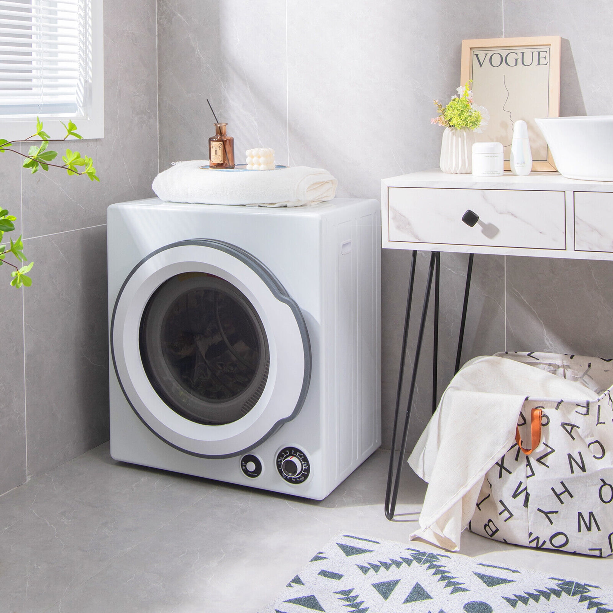 Gymax 13.2 lbs Electric Tumble Compact Laundry Dryer Stainless Steel Tub 1350 W