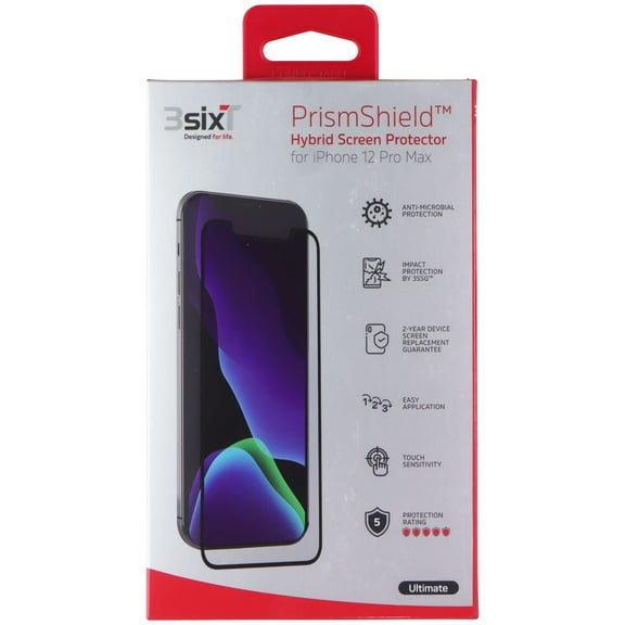 3SIXT PrismShield Ultimate Hybrid Screen Protector for Apple iPhone 12 Pro Max