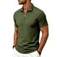 thumbnail image 6 of Rrxhxhs Golf Shirts for Men Waffle Grid Textured Collared Quarter Zip Short Sleeve Breathable Casual Tops,L, 6 of 9
