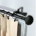 thumbnail image 2 of 13/16" Dia Adjustable 120-170 inch Double Curtain Rod with Edmud Finials - Black,(4723-992), 2 of 3