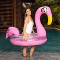 thumbnail image 4 of PoolCandy Flamingo Pool Float Glitter Ride-On - Pink, 1 Person — Residential Use, Standard Application, 4 of 5