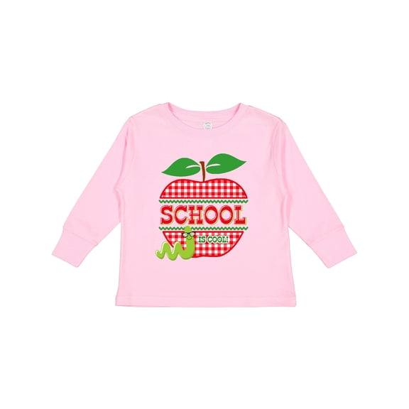 Inktastic Apple School is Cool Girls Long Sleeve Toddler T-Shirt