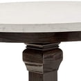 thumbnail image 3 of Dining Table with Marble Top and Pedestal Base White and Gray, 3 of 6